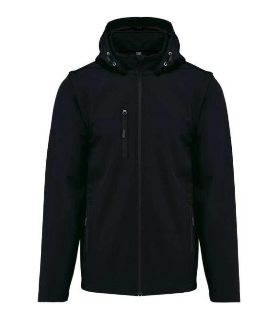Softshell cu maneci detasabile si gluga, Negru Softshell cu maneci detasabile si gluga, Negru