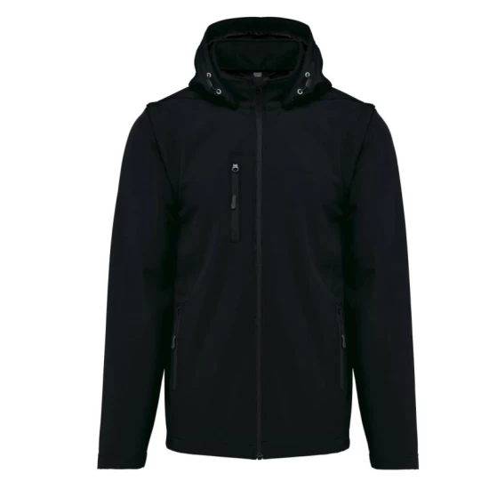 Softshell cu maneci detasabile si gluga, Negru Softshell cu maneci detasabile si gluga, Negru