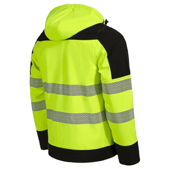 Softshell HiVis cu gluga, galben neon Softshell HiVis cu gluga, galben neon