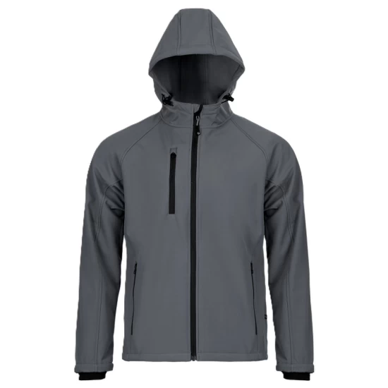 Softshell barbati cu gluga, gri Softshell barbati cu gluga, gri