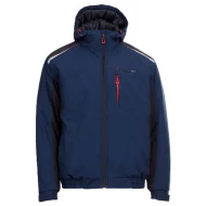 Jacheta softshell sport de iarna, bleumarin-rosu