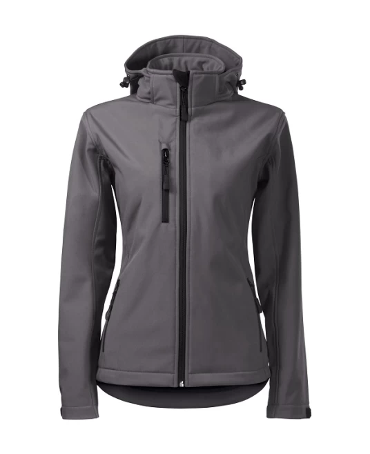 Jacheta softshell impermeabila cu gluga pentru femei Performance Gri metalic