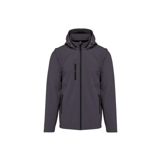 Softshell cu maneci detasabile si gluga, Gri inchis Softshell cu maneci detasabile si gluga, Gri inchis