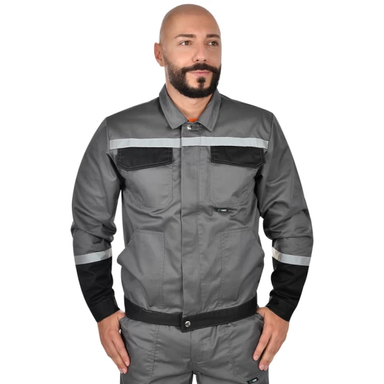 Jacheta tercot Chars cu dungi reflectorizante, 240g/m2, gri Jacheta tercot Chars cu dungi reflectorizante, 240g/m2, gri