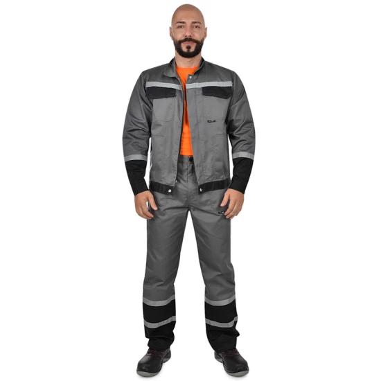 Jacheta tercot Chars cu dungi reflectorizante, 240g/m2, gri Jacheta tercot Chars cu dungi reflectorizante, 240g/m2, gri