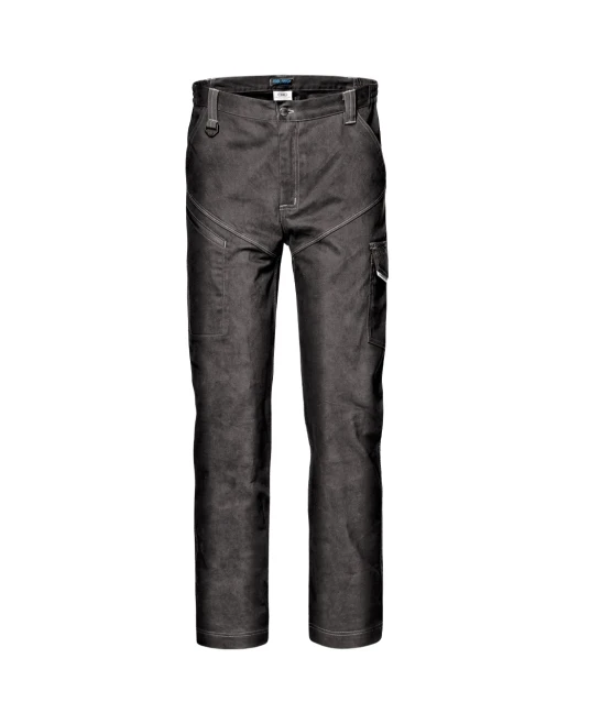 Pantaloni de lucru stretch 97% bumbac, 3% spandex, ripstop, cusaturi triple, gri