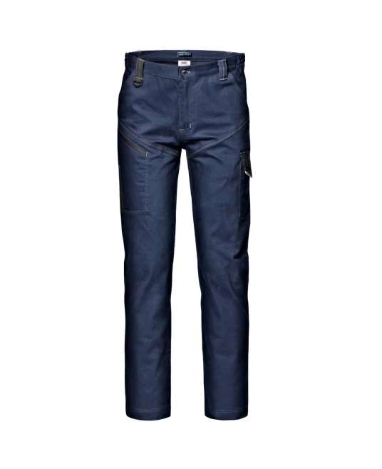 Pantaloni de lucru stretch 97% bumbac, 3% spandex, ripstop, cusaturi triple, bleumarin
