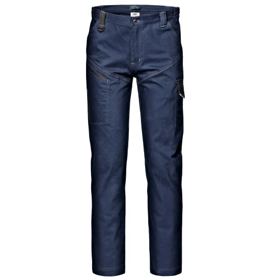 Pantaloni de lucru stretch 97% bumbac, 3% spandex, ripstop, cusaturi triple, bleumarin