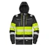 Hanorac HiVis cu gluga si fermoar, 300g/m2, negru-galben