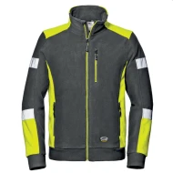 Fleece de lucru cu dungi reflectorizante, 310g/m2, gri-galben