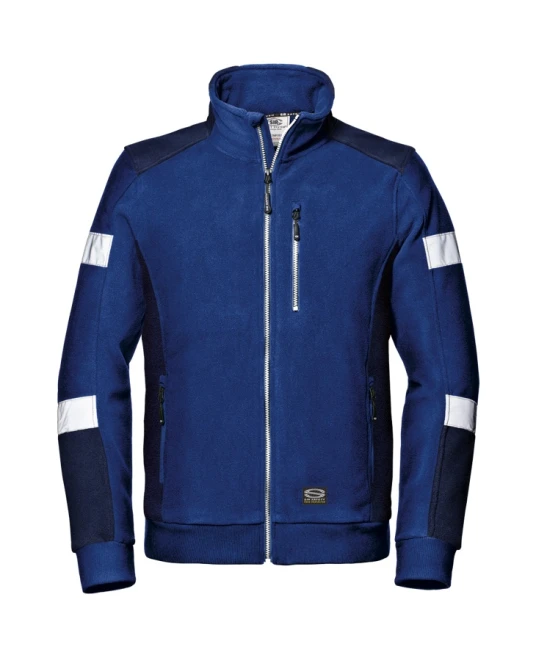 Fleece de lucru cu dungi reflectorizante, 310g/m2, albastru