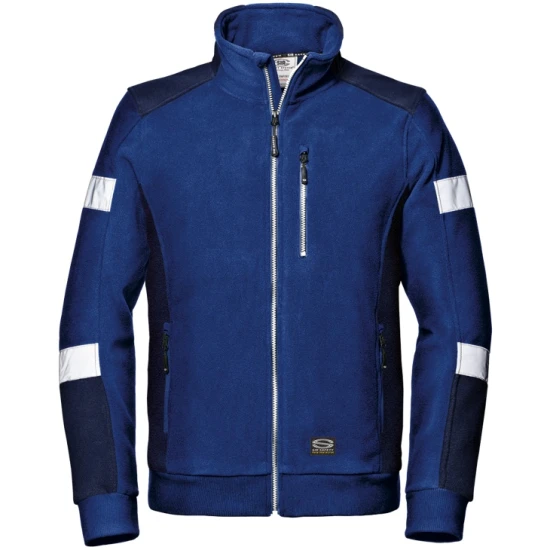 Fleece de lucru cu dungi reflectorizante, 310g/m2, albastru