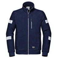 Fleece de lucru cu dungi reflectorizante, 310g/m2, bleumarin