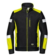 Fleece de lucru cu dungi reflectorizante, 310g/m2, negru-galben