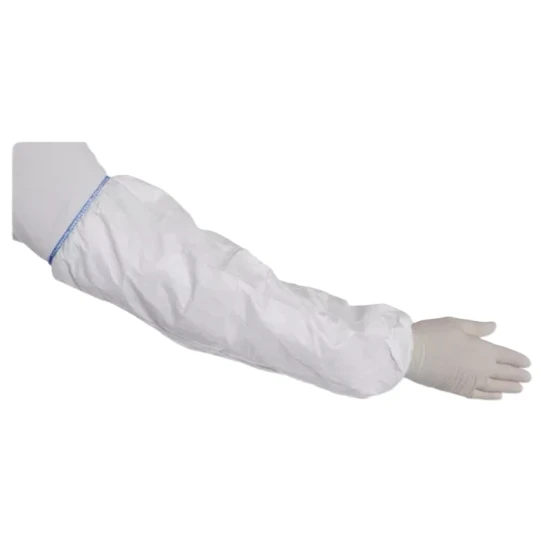 Manecute Tyvek protectie chimica impotriva stropilor de lichid, 20 buc, alb