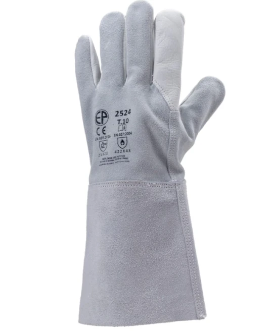 Manusi sudura piele integrala bovina, gri