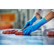 Manusi unica folosinta premium lungi 30cm, Go Grip Long, nitril, 50 buc/cutie, albastre