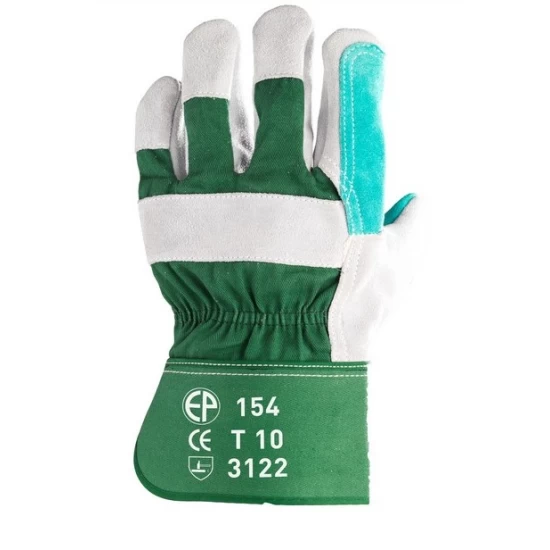 Manusi de protectie piele spalt groasa bovina, verde Manusi de protectie piele spalt groasa bovina, verde