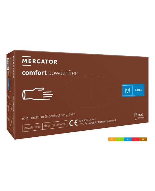 Manusi unica folosinta latex nepudrate Comfort, 100 buc/cutie Manusi unica folosinta latex nepudrate Comfort, 100 buc/cutie