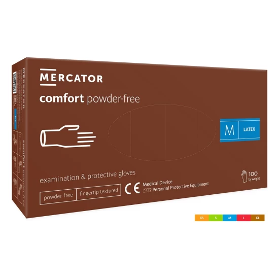 Manusi unica folosinta latex nepudrate Comfort, 100 buc/cutie Manusi unica folosinta latex nepudrate Comfort, 100 buc/cutie