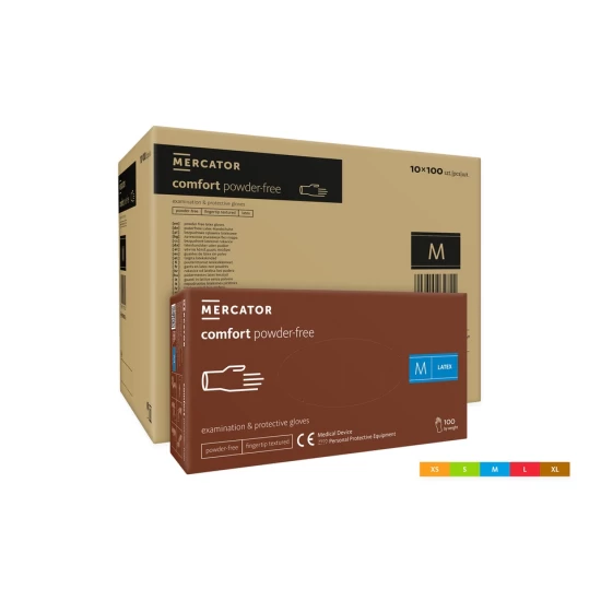 Manusi unica folosinta latex nepudrate Comfort, 100 buc/cutie Manusi unica folosinta latex nepudrate Comfort, 100 buc/cutie