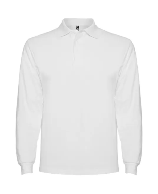 Tricou polo maneca lunga barbati 220g/mp, alb Tricou polo maneca lunga barbati 220g/mp, alb