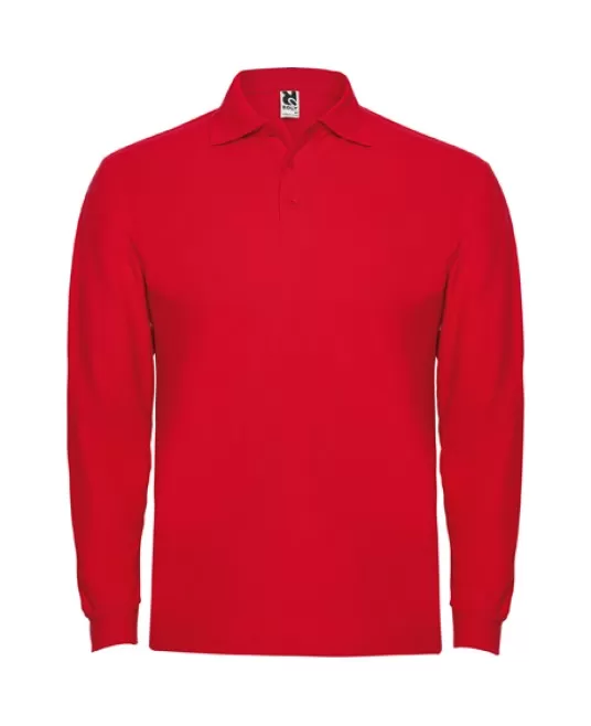 Tricou polo maneca lunga barbati 220g/mp, rosu Tricou polo maneca lunga barbati 220g/mp, rosu