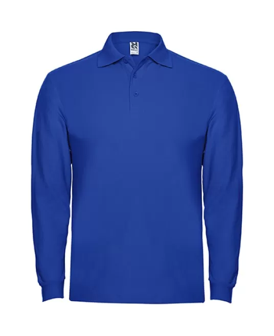 Tricou polo maneca lunga barbati 220g/mp, albastru royal Tricou polo maneca lunga barbati 220g/mp, albastru royal