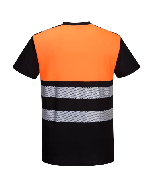 Tricou HiVis premium, continut ridicat de bumbac, portocaliu negru Tricou HiVis premium, continut ridicat de bumbac, portocaliu negru
