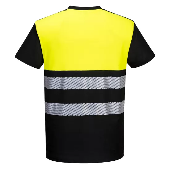 Tricou HiVis premium, continut ridicat de bumbac, galben negru Tricou HiVis premium, continut ridicat de bumbac, galben negru