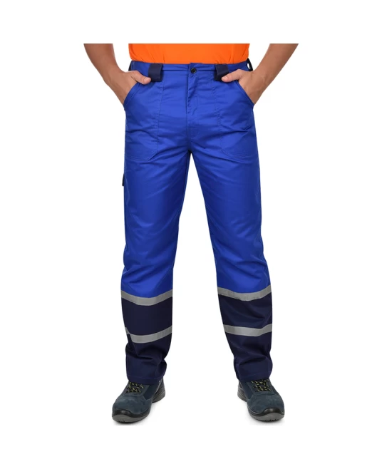 Pantaloni tercot Chars Daily  cu dungi reflectorizante, 240g/m2, albastru Pantaloni tercot Chars Daily  cu dungi reflectorizante, 240g/m2, albastru