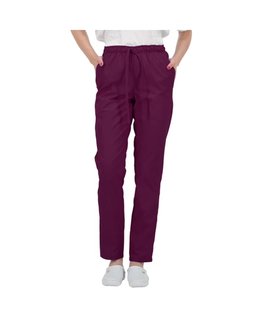 Pantaloni de lucru industria alimentara sau curatenie, tercot 160g/m2,  visiniu Pantaloni de lucru industria alimentara sau curatenie, tercot 160g/m2,  visiniu