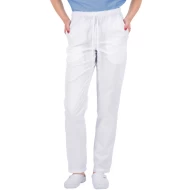 Pantaloni de lucru industria alimentara sau curatenie, tercot 160g/m2,  alb