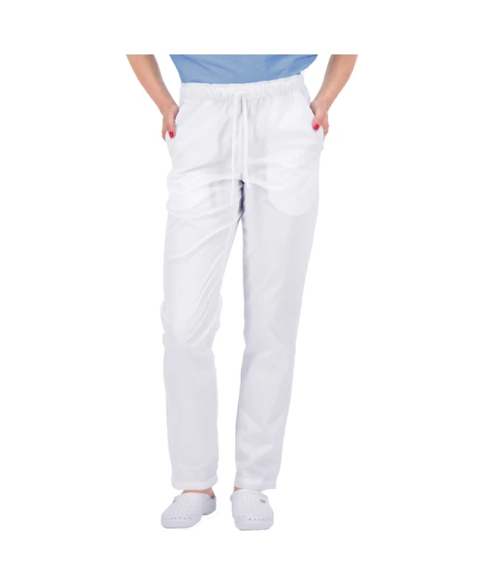 Pantaloni de lucru industria alimentara sau curatenie, tercot 160g/m2,  alb Pantaloni de lucru industria alimentara sau curatenie, tercot 160g/m2,  alb
