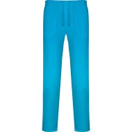 Pantaloni cu snur si buzunare, tercot 195g/m2 albastru turcoaz
