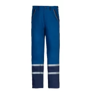Pantaloni de lucru  Colins bumbac 240g/m2, albastru benzi reflectorizante Pantaloni de lucru  Colins bumbac 240g/m2, albastru benzi reflectorizante