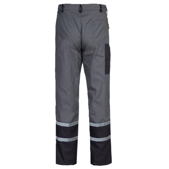 Pantaloni de lucru Colins bumbac 240g/m2, gri benzi reflectorizante Pantaloni de lucru Colins bumbac 240g/m2, gri benzi reflectorizante