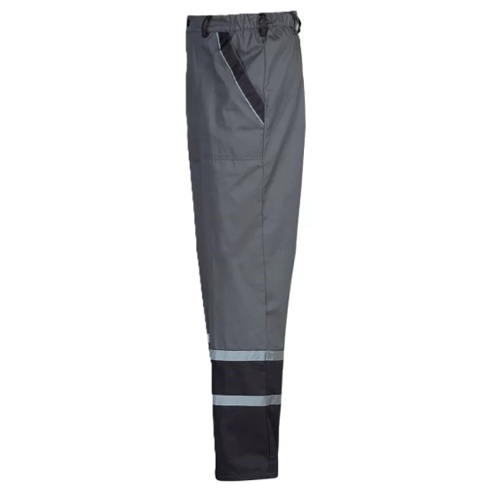 Pantaloni de lucru Colins bumbac 240g/m2, gri benzi reflectorizante Pantaloni de lucru Colins bumbac 240g/m2, gri benzi reflectorizante