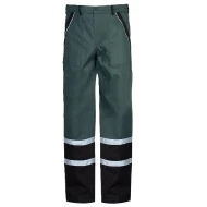Pantaloni de lucru Colins bumbac 240g/m2,  verde dungi reflectorizante Pantaloni de lucru Colins bumbac 240g/m2,  verde dungi reflectorizante