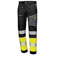 Pantaloni HiVis premium stretch, 245g/m2, negru-galben