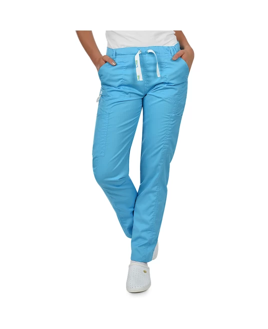 Pantaloni unisex premium cu snur, elastan, 180g/m2, albastru turcoaz Pantaloni unisex premium cu snur, elastan, 180g/m2, albastru turcoaz