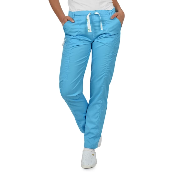Pantaloni unisex premium cu snur, elastan, 180g/m2, albastru turcoaz Pantaloni unisex premium cu snur, elastan, 180g/m2, albastru turcoaz