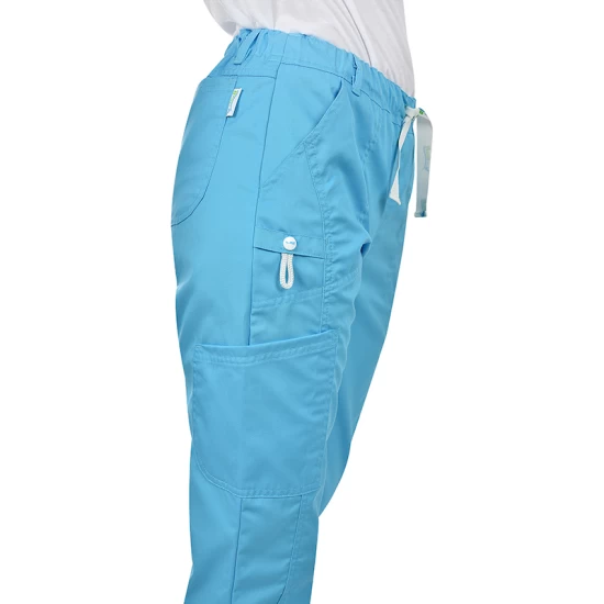 Pantaloni unisex premium cu snur, elastan, 180g/m2, albastru turcoaz Pantaloni unisex premium cu snur, elastan, 180g/m2, albastru turcoaz