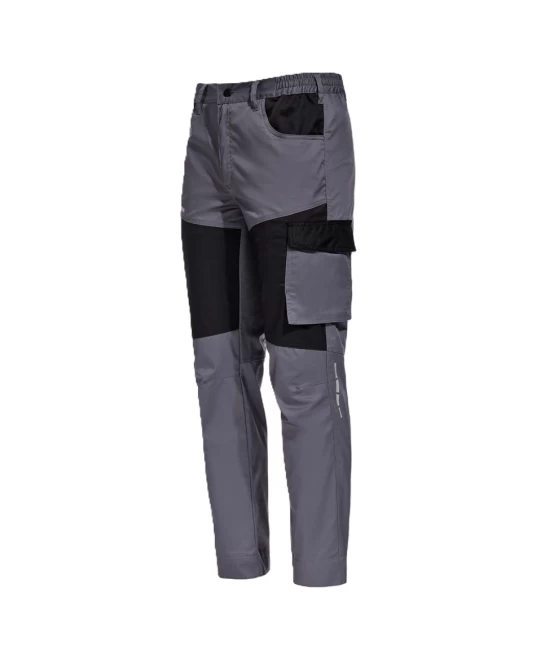 Pantaloni de lucru subtiri, ENOS stretch gri-negru, 210g/m2