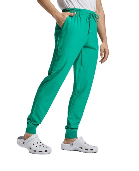 Pantaloni stretch cu snur si buzunare, 170g/m2,  verzi Pantaloni stretch cu snur si buzunare, 170g/m2,  verzi