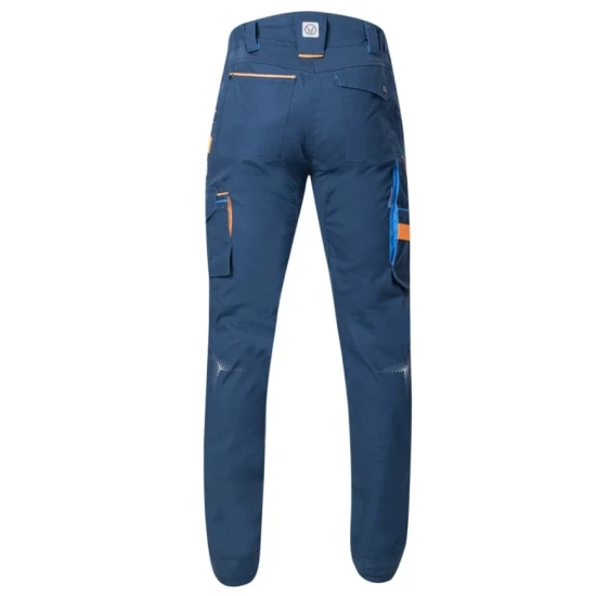 Pantaloni lucru slim fit albastru – bumbac stretch, ultra rezistenti