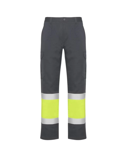 Pantaloni de vara HiVis dungi reflectorizante Daily, Gri si galben Pantaloni de vara HiVis dungi reflectorizante Daily, Gri si galben
