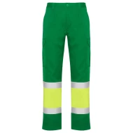 Pantaloni de vara HiVis dungi reflectorizante Daily, Verde galben