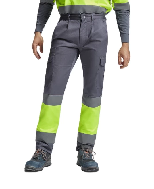 Pantaloni HiVis cu dungi reflectorizante, Daily  Gri/galben Pantaloni HiVis cu dungi reflectorizante, Daily  Gri/galben