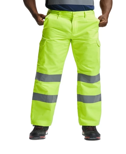 Pantaloni HiVis dungi reflectorizante, tercot 235 g/mp, galben Pantaloni HiVis dungi reflectorizante, tercot 235 g/mp, galben